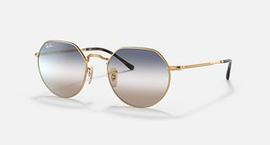 RAY-BAN JACK POLISHED ARISTA GOLD/CLEAR/BLUE, 53