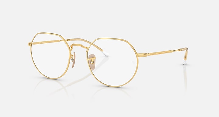 RAY-BAN JACK POLISHED ARISTA GOLD/CLEAR/BLUE TRANSITIONS®, 53