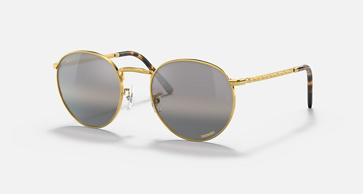 RAY-BAN NEW ROUND POLISHED GOLD/SILVER/GREY CHROMANCE, 50