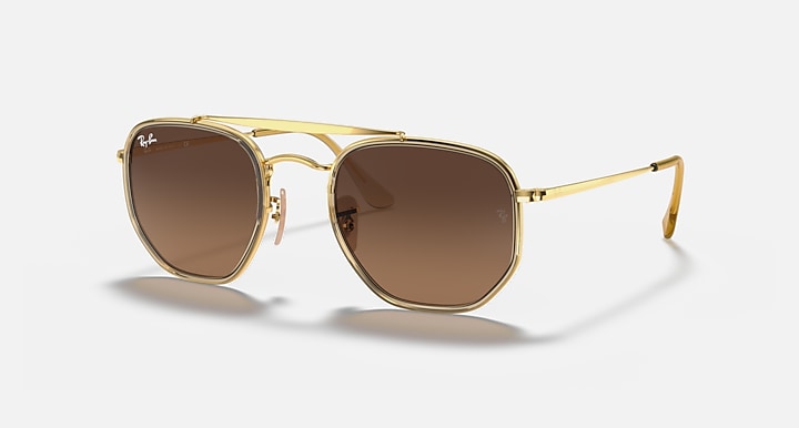 RAY-BAN MARSHAL II POLISHED ARISTA GOLD/LIGHT BROWN GRADIENT BLACK, 52