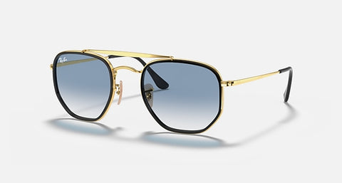 RAY-BAN MARSHAL II POLISHED ARISTA GOLD/LIGHT BLUE GRADIENT, 52