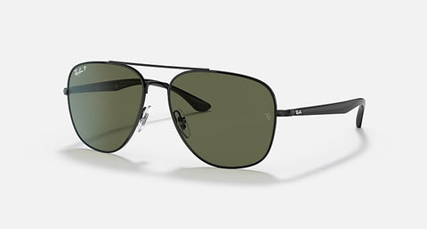 RAY-BAN RB3683 POLISHED BLACK/G-15 GREEN, 56