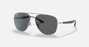 RAY-BAN RB3683 POLISHED SILVER/DARK GREY, 56