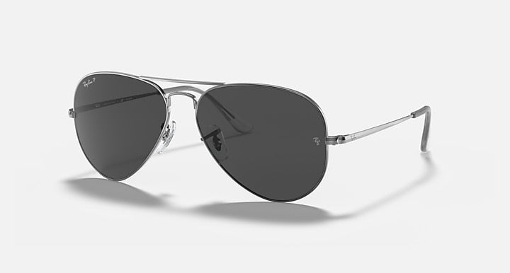 RAY-BAN AVIATOR METAL II POLISHED GUNMETAL/BLACK, 62