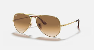 RAY-BAN AVIATOR METAL II POLISHED ARISTA GOLD/LIGHT BROWN GRADIENT, 58