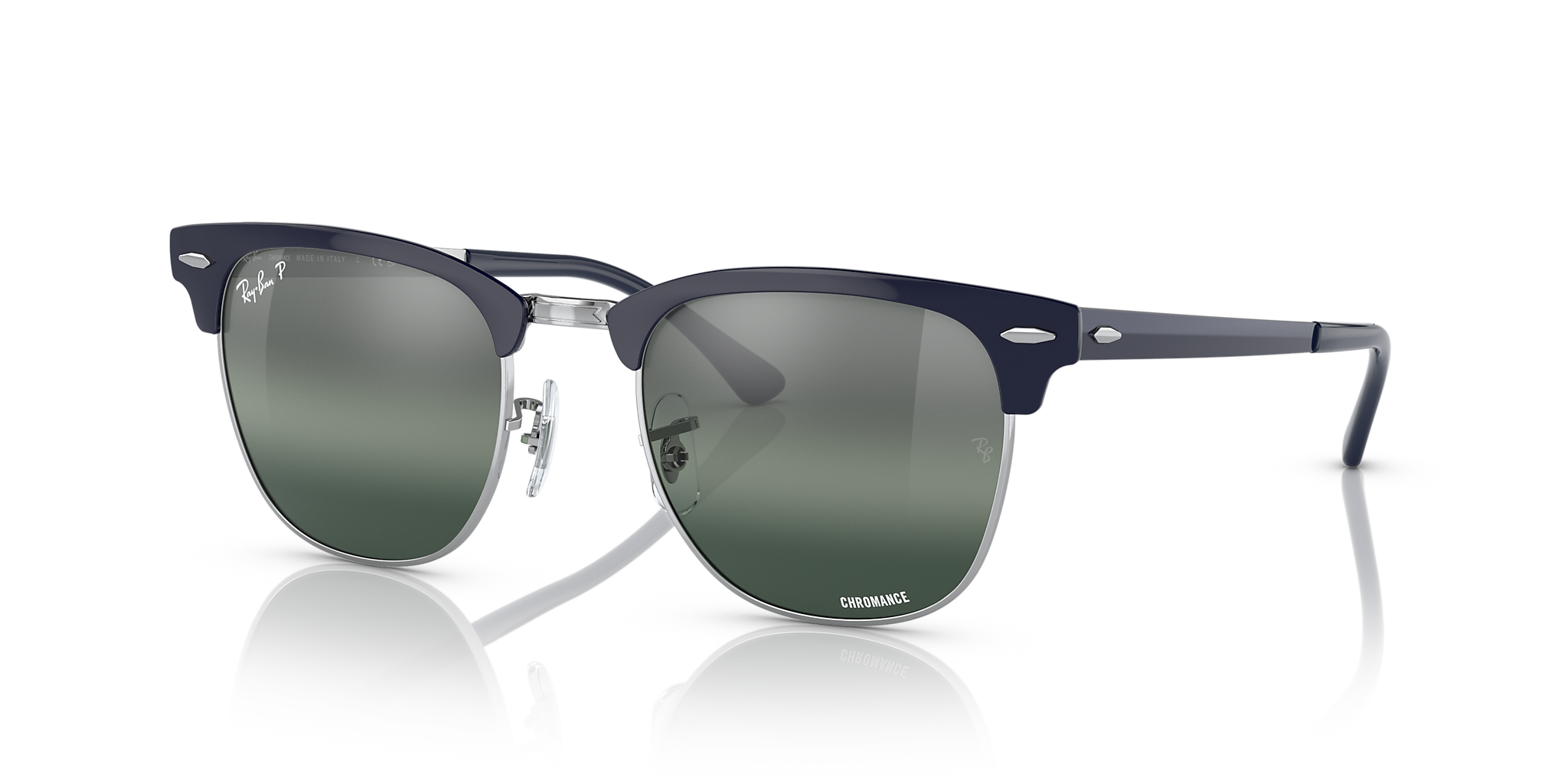 RAY-BAN CLUBMASTER METAL CHROMANCE POLARISED SILVER/SILVER, 51