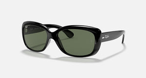 RAY-BAN JACKIE OHH POLISHED BLACK/ DARK GREEN, 58