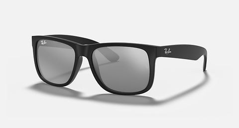 RAY-BAN JUSTIN COLOR MIX MATTE RUBBER BLACK/SILVER, 58