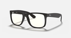 RAY-BAN JUSTIN CLEAR MATTE RUBBER BLACK/CLEAR, 55