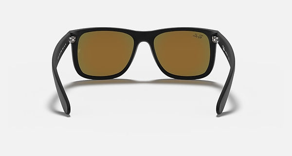 RAY-BAN JUSTIN Color Mix Sunglasses in Rubber Black/ Brown Mirror Orange 51