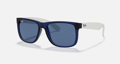 RAY-BAN JUSTIN COLOR MIX MATTE TRANSPARENT BLUE/DARK BLUE, 55