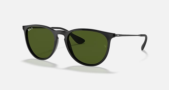 RAY-BAN ERIKA CLASSIC POLISHED BLACK/G-15 GREEN, 54