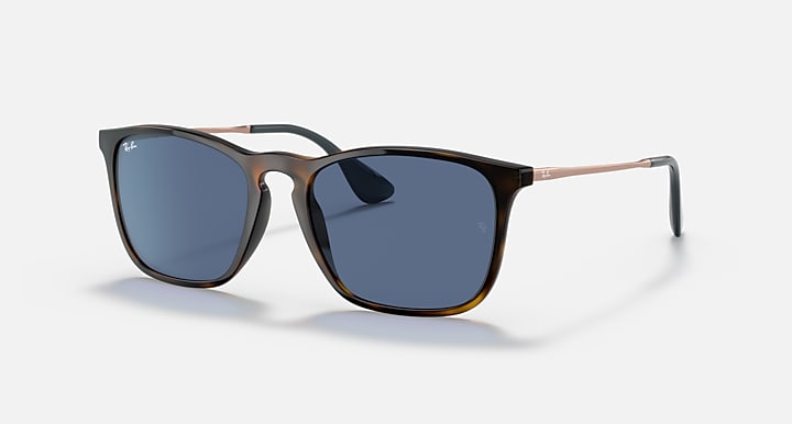 RAY-BAN CHRIS POLISHED HAVANA/BLUE, 54