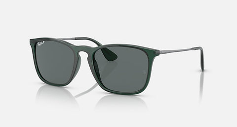 RAY-BAN CHRIS POLISHED TRANSPARENT GREEN/DARK GREY, 54