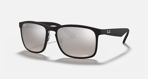 RAY-BAN RB4264 CHROMANCE MATTE BLACK/SILVER CHROMANCE, 58