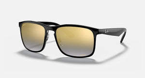 RAY-BAN RB4264 CHROMANCE POLISHED BLACK/BLUE MIRROR GOLD GRADIENT CHROMANCE, 58