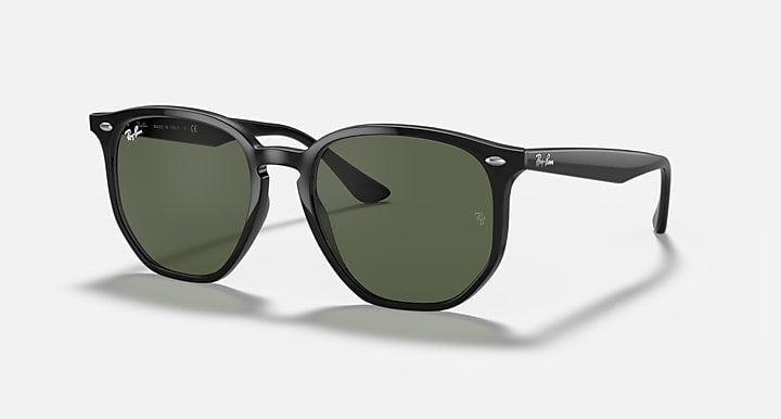 RAY-BAN RB4306 POLISHED BLACK/DARK GREEN, 54