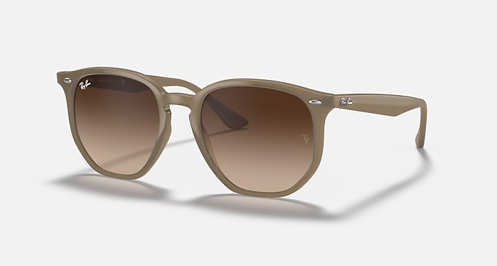 RAY-BAN RB4306 POLISHED BEIGE/DARK BROWN, 54