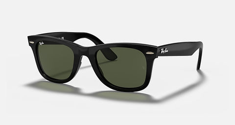 "RAY-BAN WAYFARER EASE POLISHED BLACK/G-15 GREEN, 50