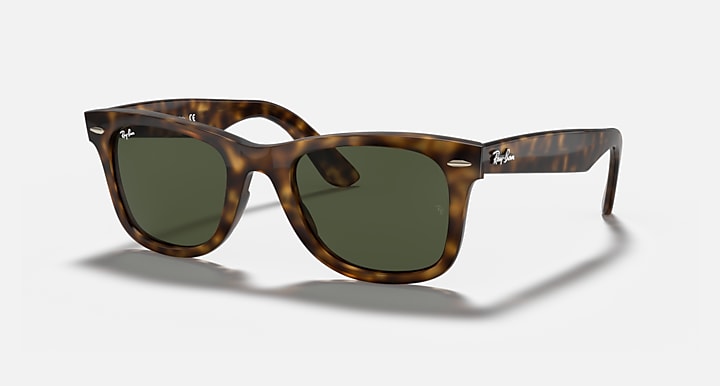 RAY-BAN WAYFARER EASE POLISHED LIGHT HAVANA/G-15 GREEN, 50