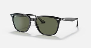 RAY-BAN RB4362 POLISHED BLACK/G-15 GREEN, 55