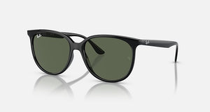 RAY-BAN RB4378 POLISHED BLACK/DARK GREEN, 54