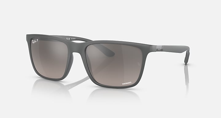 RAY-BAN RB4385 MATTE GREY/GREY CHROMANCE, 58