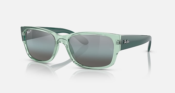 RAY-BAN RB4388 POLISHED TRANSPARENT GREEN/BLUE, 55