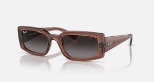 RAY-BAN KILIANE BIO-BASED POLISHED TRANSPARENT BROWN/GREY, 54