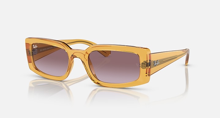 RAY-BAN KILIANE BIO-BASED POLISHED TRANSPARENT YELLOW/DARK VIOLET, 54