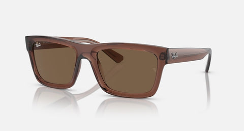 RAY-BAN WARREN BIO-BASED POLISHED TRANSPARENT BROWN/DARK BROWN, 54