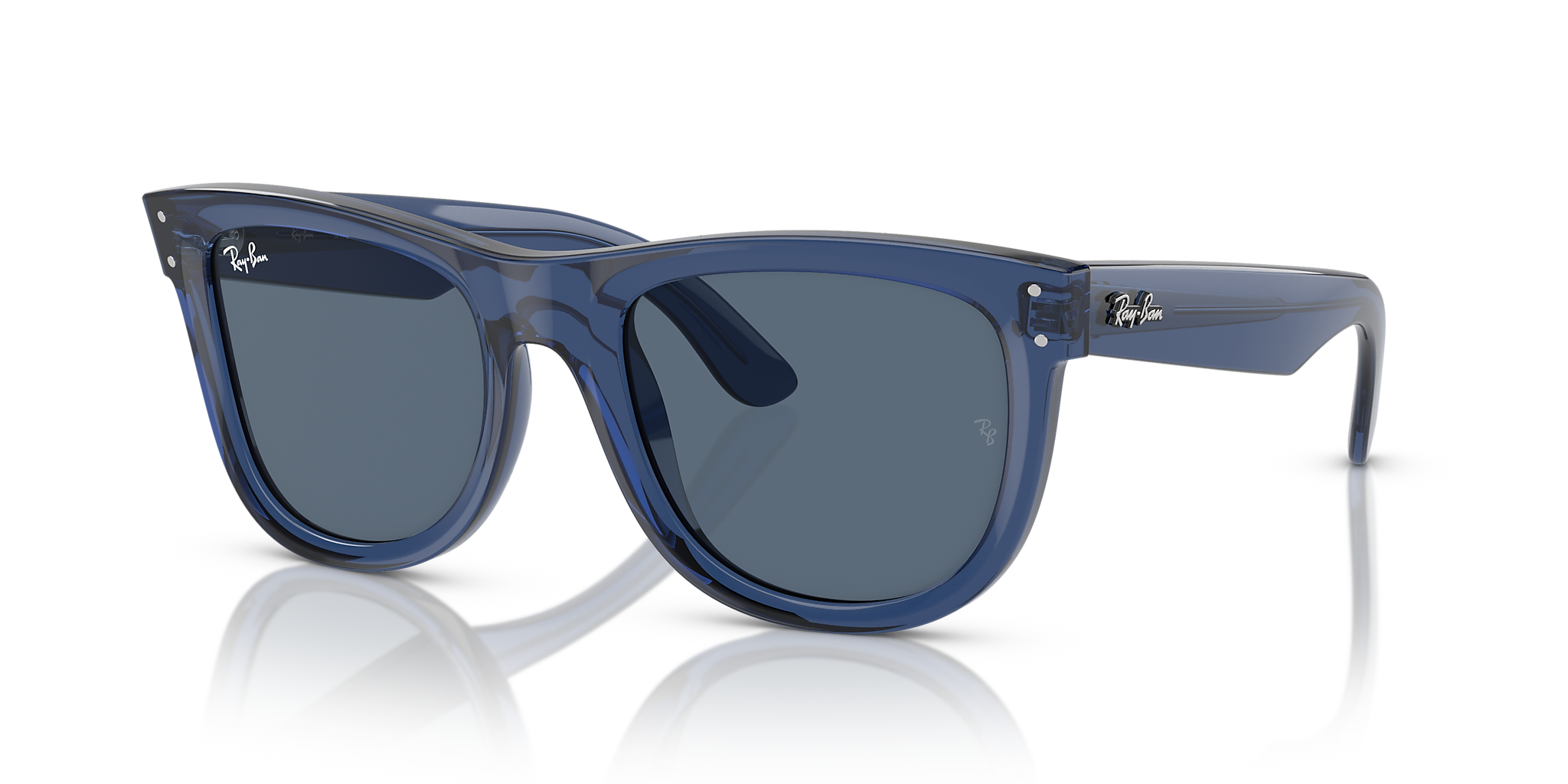 RAY-BAN WAYFARER REVERSE POLISHED TRANSPARENT NAVY BLUE/DARK BLUE, 50