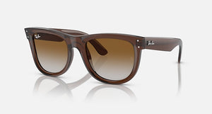 RAY-BAN WAYFARER REVERSE POLISHED TRANSPARENT BROWN/BROWN, 53