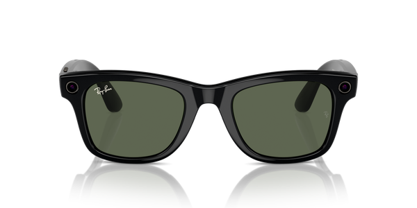 RAY BAN META WAYFARER SMART GLASSES - SHINY BLACK, G-15 Green