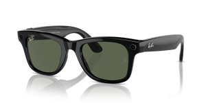 RAY BAN META WAYFARER SMART GLASSES - SHINY BLACK, G-15 Green