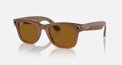 RAY-BAN META WAYFARER SHINY CARAMEL/ BROWN, 53