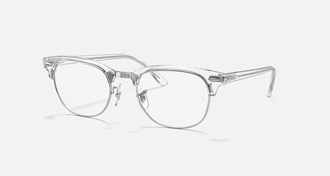 RAY-BAN CLUBMASTER OPTICS POLISHED WHITE TRANSPARENT, 51