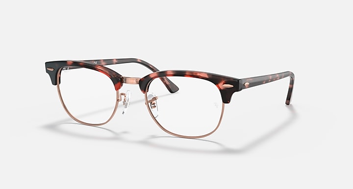 RAY-BAN CLUBMASTER OPTICS POLISHED PINK HAVANA, 49