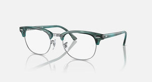 RAY-BAN CLUBMASTER OPTICS POLISHED STRIPED GREEN, 51