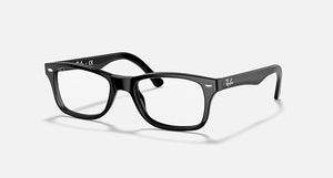 RAY-BAN RB5228 OPTICS POLISHED BLACK/CLEAR, 55