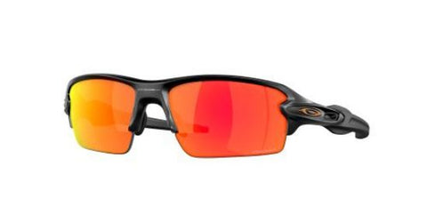 OAKLEY MEN'S OO9271 FLAK 2.0 LOW BRIDGE FIT RECTANGULAR SUNGLASSES, MATTE BLACK/PRIZM RUBY, 61