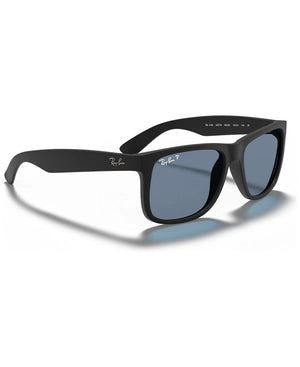 RAY-BAN JUSTIN CLASSIC Polarized Matte Rubber Black/Dark Blue, 54