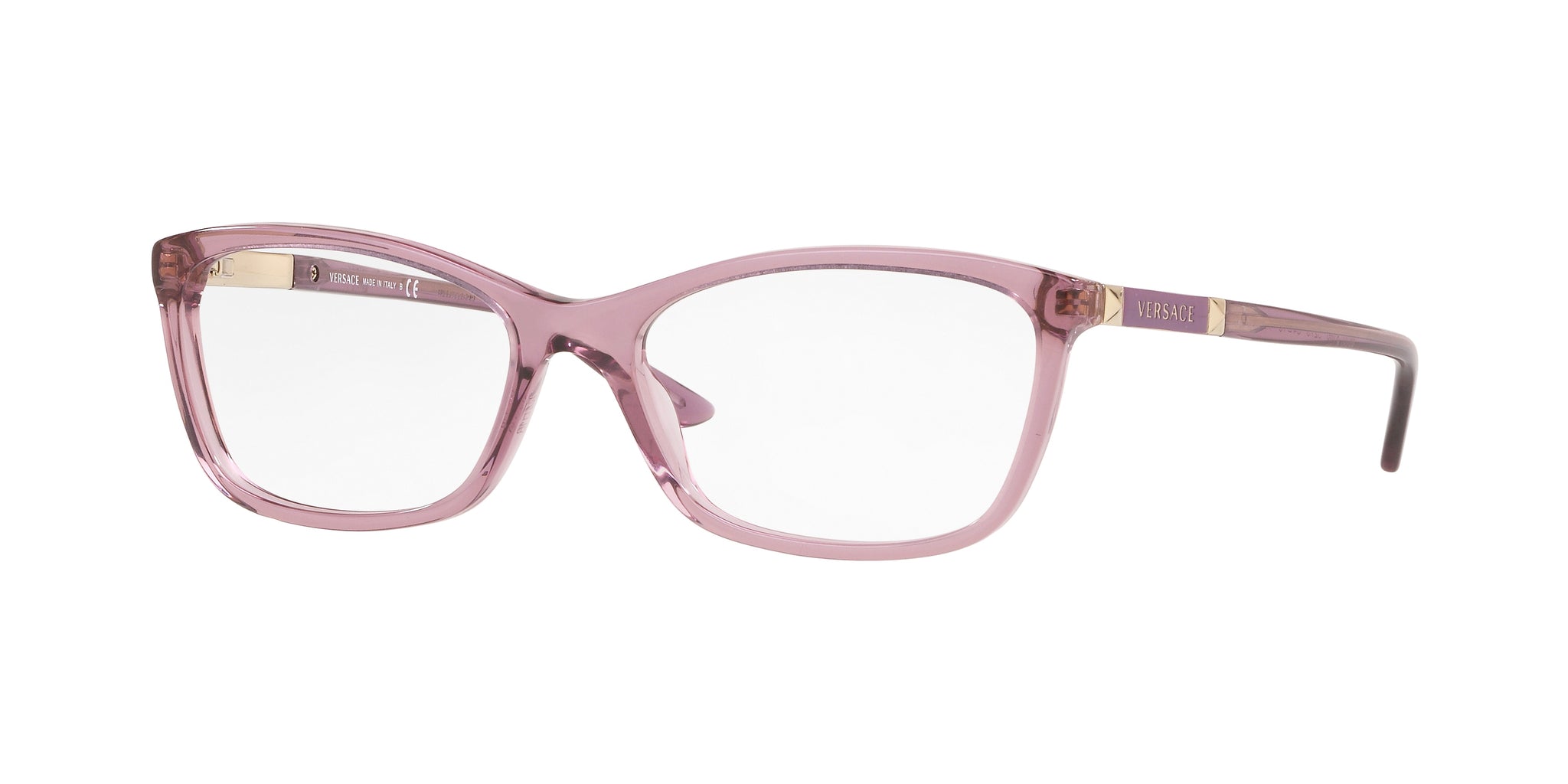 VERSACE DAILY HERITAGE VE 3186 5279 TRANSPARENT VIOLET PLASTIC BUTTERFLY EYEGLASSES 54