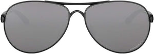 OAKLEY WOMEN'S FEEDBACK AVIATOR SUNGLASSES, POLISHED BLACK/PRIZM BLACK POLARIZED, OO4079 59