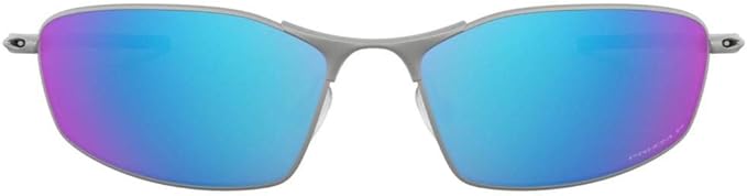 OAKLEY MEN'S WHISKER OVAL SUNGLASSES, SATIN CHROME/PRIZM SAPPHIRE IRIDIUM POLARIZED, OO4141 60