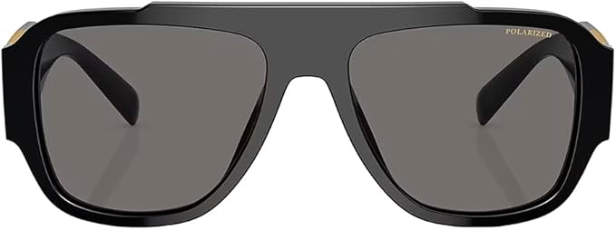 VERSACE VE 4436U BLACK PLASTIC PILLOW SUNGLASSES GREY POLARIZED LENS, 57