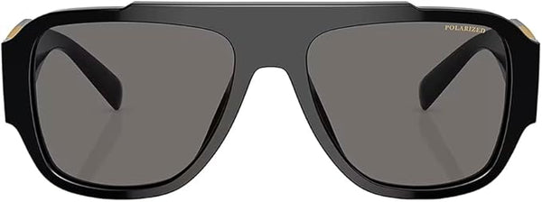 VERSACE VE 4436U BLACK PLASTIC PILLOW SUNGLASSES GREY POLARIZED LENS, 57