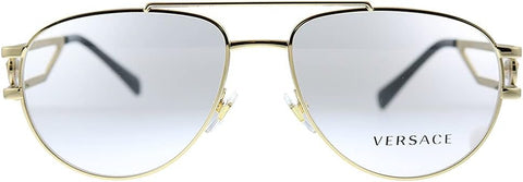 VERSACE VE 1269 1002 GOLD METAL AVIATOR EYEGLASSES 57