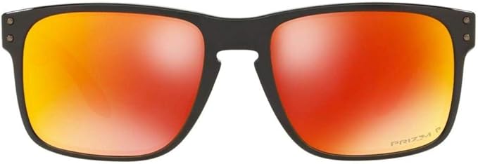 OAKLEY MEN'S HOLBROOK SQUARE SUNGLASSES, POLISHED BLACK/PRIZM RUBY POLARIZED, OO9102 55