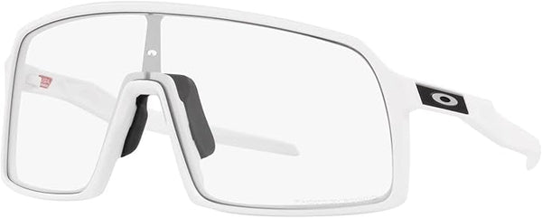 OAKLEY MEN'S OO9406A SUTRO LOW BRIDGE FIT POLARIZED RECTANGULAR SUNGLASSES, MATTE WHITE/CLEAR TO BLACK PHOTOCHROMIC, 37